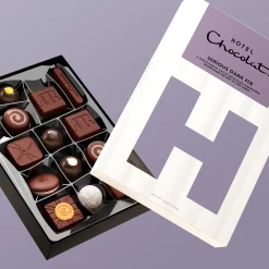 Vegetarian Chocolates|Letterbox Gifts<Hotel Chocolat Serious Dark Fix H-box with Birthday Balloons Sleeve