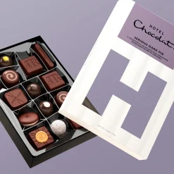 Vegetarian Chocolates|Letterbox Gifts<Hotel Chocolat Serious Dark Fix H-box with Hooray Sleeve