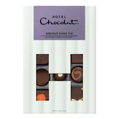 Vegetarian Chocolates|Letterbox Gifts<Hotel Chocolat Serious Dark Fix H-Box with Happy Anniversary Sleeve