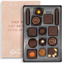 Vegetarian Chocolates|Letterbox Gifts<Hotel Chocolat Serious Dark Fix H-box with A Little Sparkle Sleeve